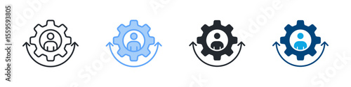 Systematic Icon Set Multiple Style. Designed In Outline, Blue, Glyph, Dual Tone