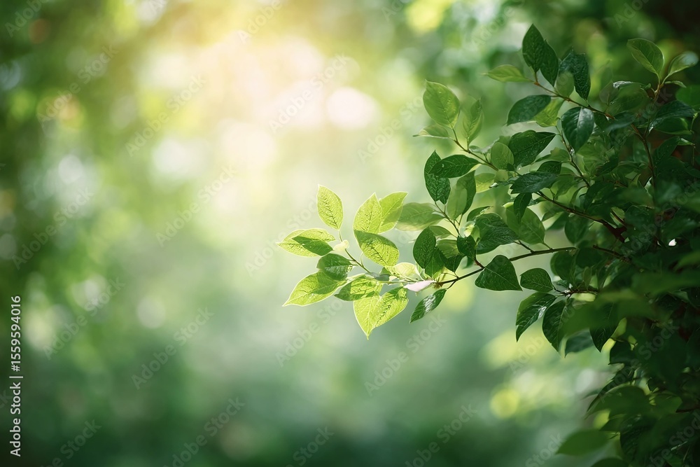 Fresh Green Leaves in Sunlight Nature Background Fresh Green Leaves in Sunlight Nature Background
