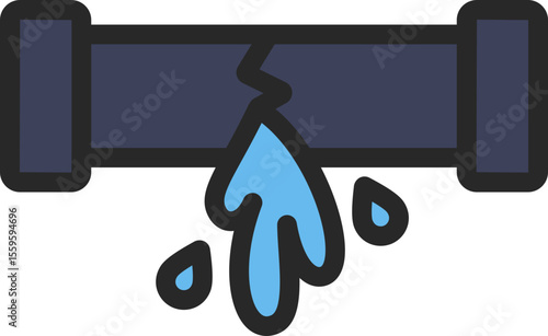 Leaky Pipe Filled Line Icon