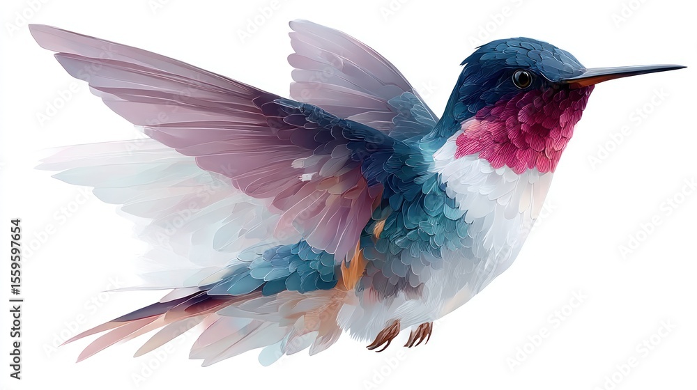 Obraz premium Colorful hummingbird in flight