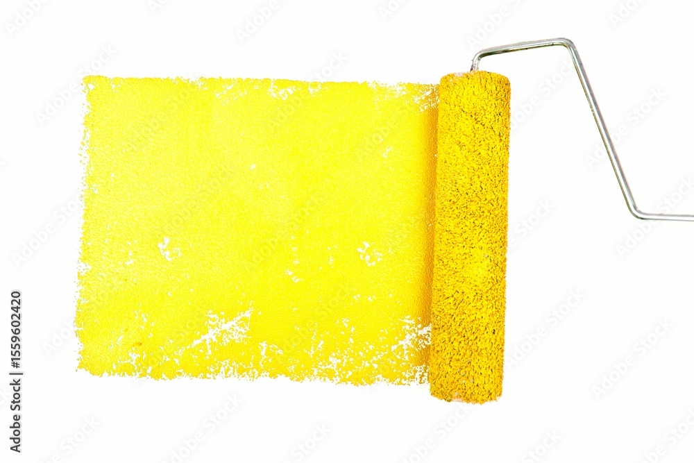 Obraz premium Yellow painting with roller