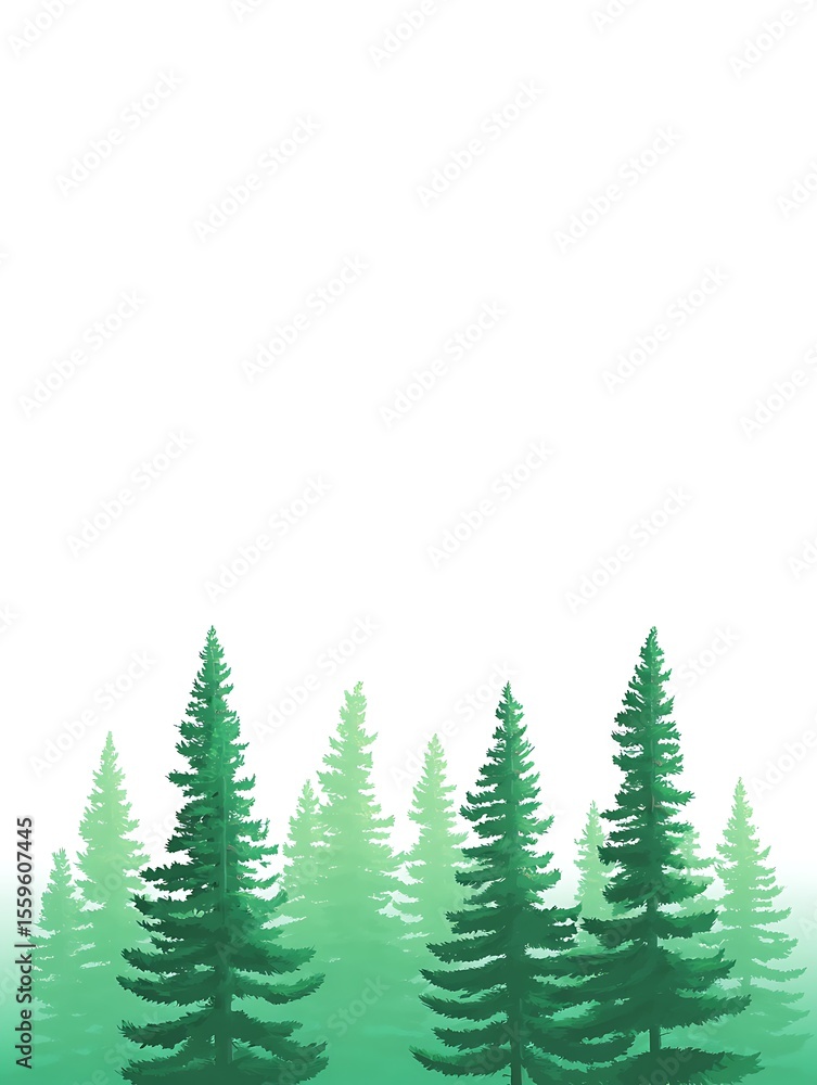Obraz premium Winter forest, illustration background