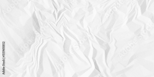White crumpled paper Blank white crumpled and creased paper poster.	
