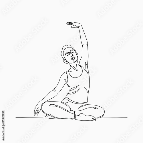 Woman stretching in yoga pose meditation flexibility