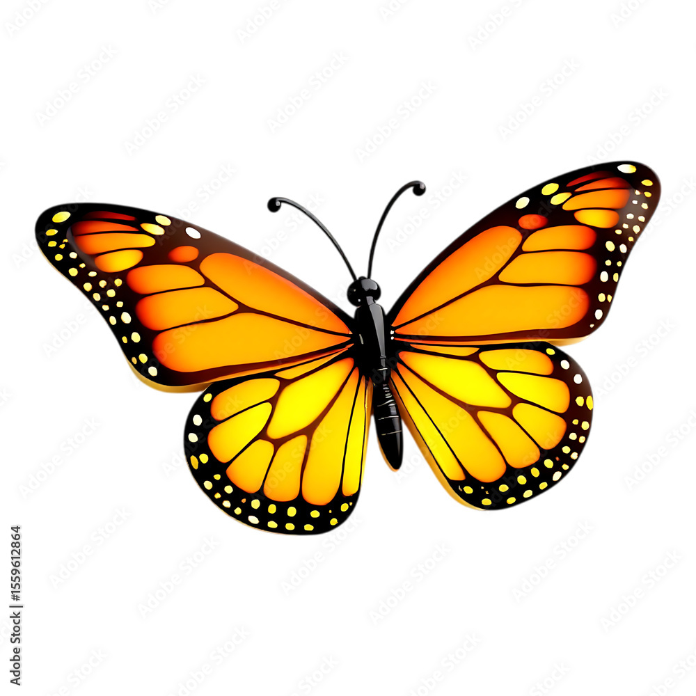 Fototapeta premium Vibrant Monarch Butterfly in Flight