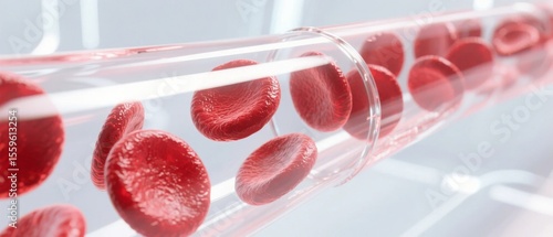 Red Blood Cells in Glass Tubes: A Close-Up View