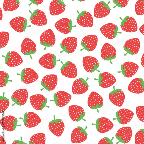 Seamless pattern of strawberries. seamless vector strawberry pattern perfect for fabric, wrapping paper, and decorative