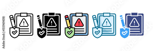 Risk Assessment Icon Set Multiple Style Collection