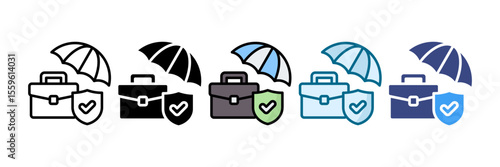 Business Insurance Icon Set Multiple Style Collection