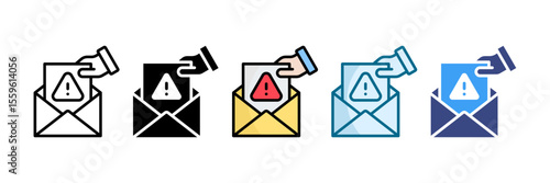 Phishing Email Icon Set Multiple Style Collection