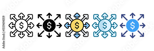 Currency Fluctuation Icon Set Multiple Style Collection