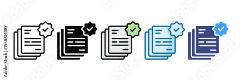 Legal Document Icon Set Multiple Style Collection