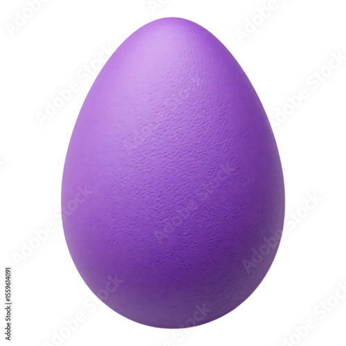 A Vibrant Purple Easter Egg with a Textured Surface and Transparent Background