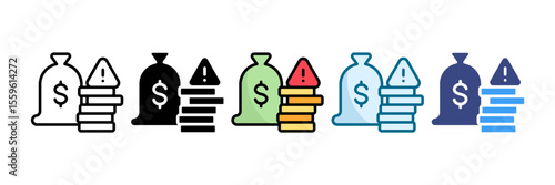 Financial Risk Icon Set Multiple Style Collection