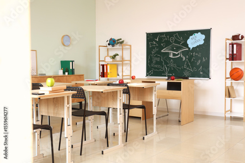 Interior of empty classroom...