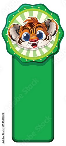 Cute Tiger Bookmark Illustration