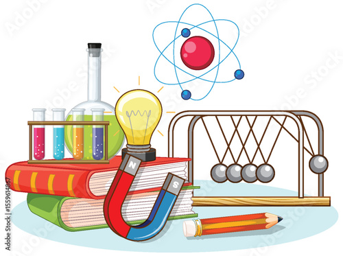 Science Tools and Concepts Vector Illustration