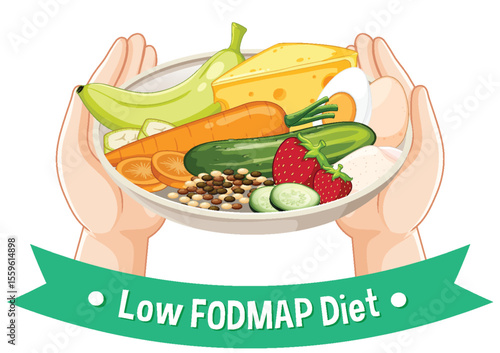 Healthy Low FODMAP Diet Illustration
