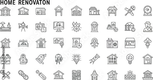 Home renovation building tools and houses construction