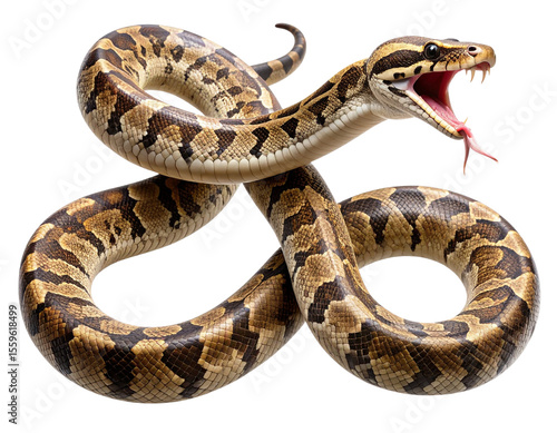Boa Constrictor in Striking Pose with Open Mouth transparent background PNG