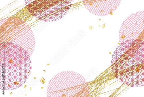 ピンク　円　和柄　背景