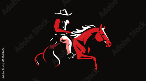 Cowboys and Horses – Western Action Vector Icons