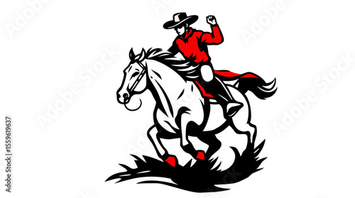 Cowboys and Horses – Western Action Vector Icons