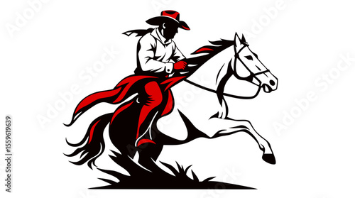Cowboys and Horses – Western Action Vector Icons