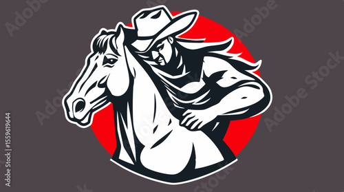 Cowboys and Horses – Western Action Vector Icons