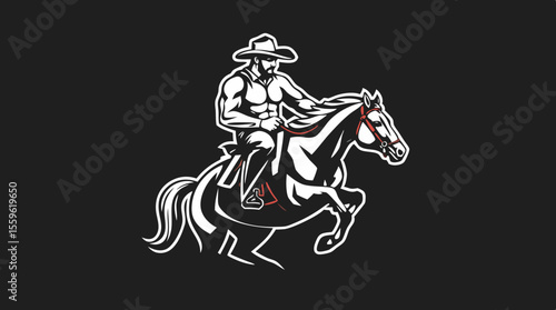 Cowboys and Horses – Western Action Vector Icons