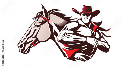 Cowboys and Horses – Western Action Vector Icons