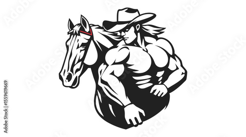 Cowboys and Horses – Western Action Vector Icons