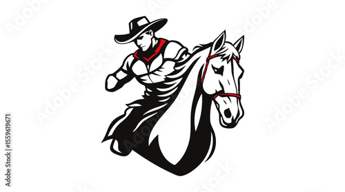 Cowboys and Horses – Western Action Vector Icons
