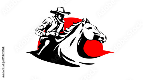Cowboys and Horses – Western Action Vector Icons