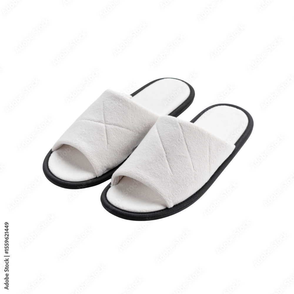 Comfortable indoor slippers, stylish shoes isolated on white background isolated on a white background Comfortable indoor slippers, stylish shoes isolated on white background isolated on a white background