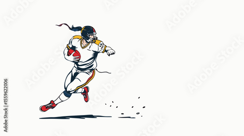 Dynamic American Football Player Vector Illustrations – Action, Speed, and Power