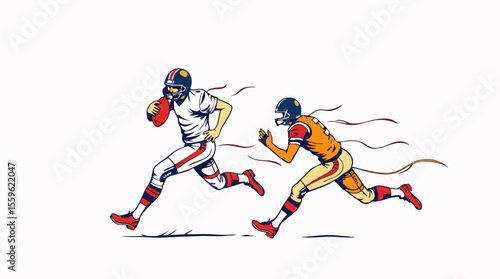 Dynamic American Football Player Vector Illustrations – Action, Speed, and Power