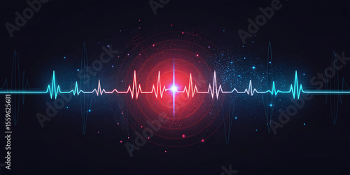 red heart on the background of the wave