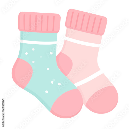 pink & blue socks illustration