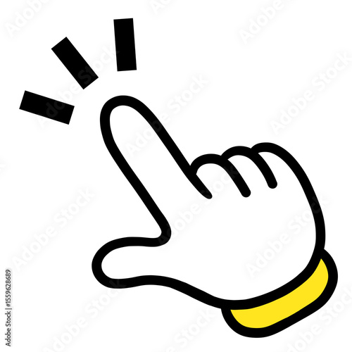 指さし　アイコン　記号　サイン タッチ　ワンポイント　手　イラスト