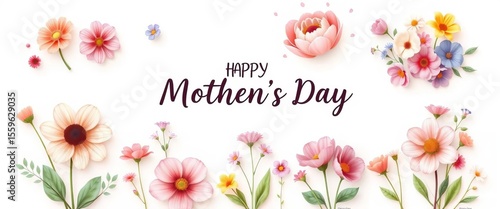 Charming floral Mother's Day card designs  A collection of cute vector illustrations featuring various flower arrangements on pastel backgrounds, Mothers Day,  holiday