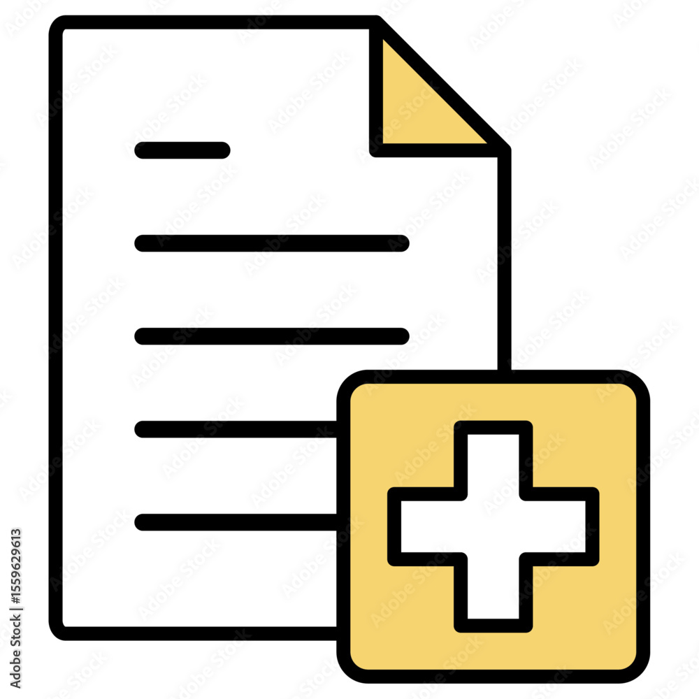 Obraz premium イラストアイコン素材：医療ファイル