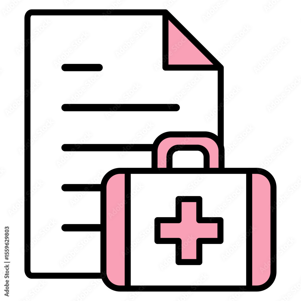 Obraz premium イラストアイコン素材:医療ファイル