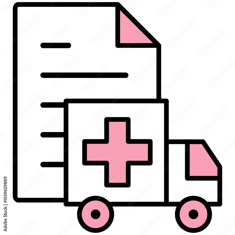 Obraz premium イラストアイコン素材：医療ファイル