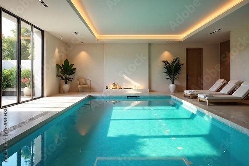 Tranquil Indoor Swimming Pool Luxurious Relaxation and Aquatic Fitness