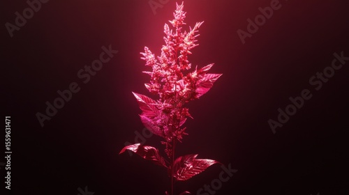 Vivid Pink Plant in Dark Background