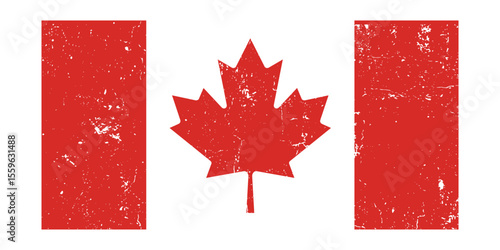 Canada Grunge Flag – Vintage Distressed Canadian Maple Leaf Design in High Quality. EPS vector illustration
