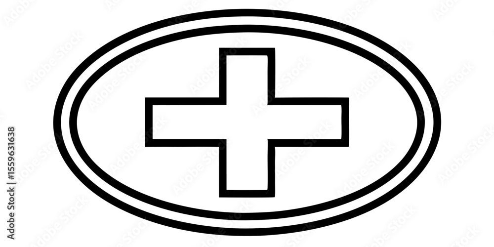 Fototapeta premium medical, cross, health, healthcare, medicine, hospital, clinic, first, aid, emergency, help, symbol, icon, graphic, design, illustration, clean, simple, minimalist, black, and, white, isolated, backgr