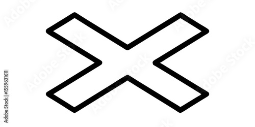 X, letter, symbol, cross, cancel, close, error, incorrect, wrong, negative, no, disapprove, reject, mark, sign, graphic, design, icon, simple, bold, thick, outline, black, white, background, isolated,