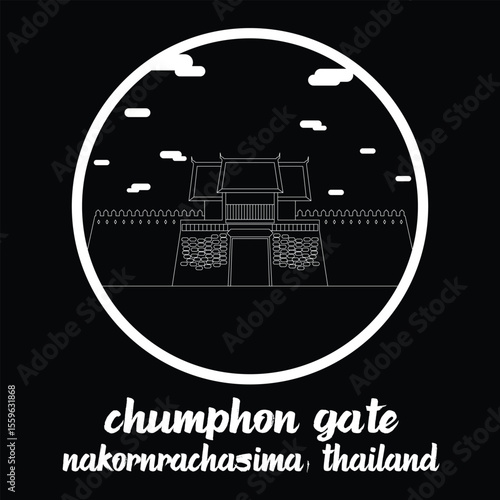 Circle Icon Chumphon Gate. Vector illustration
